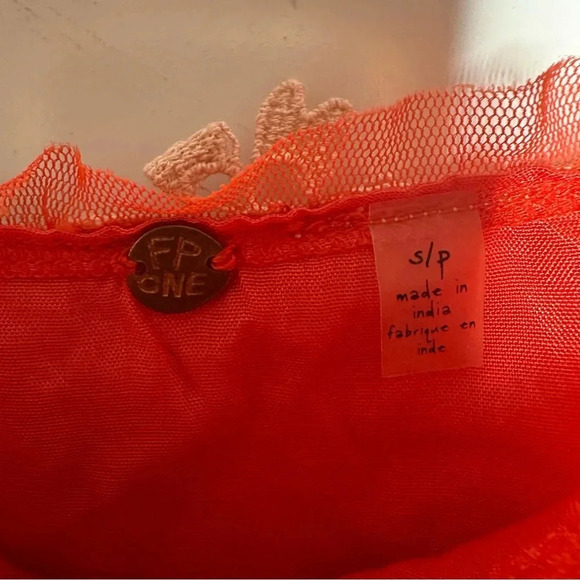 Free People FP One Red Lily Tulle Mini Dress Size Small - Picture 6 of 10